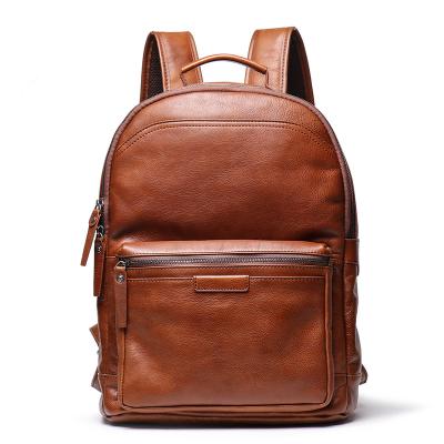 China Stitching Stitch Luojia Full Genuine Leather Bag Men's 100% Pure Genuine Leather Vintage Leather Bag Travel Rucksack Rucksack Travel Bag for sale