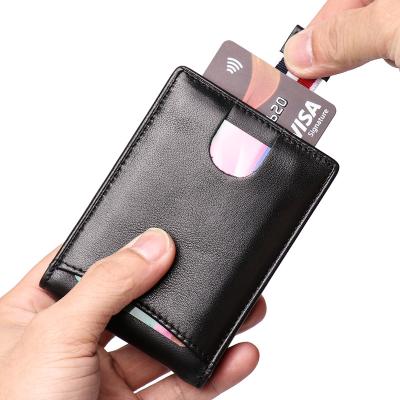 China RFID Full Grain Genuine Leather Wallet For Men RFID Blocking Men Card Holder for sale