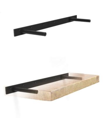 China Rustic Black DIY Wall Scaffolding Mild Steel Metal Iron Shelf Brackets Floating Heavy Duty Open Bracket for sale