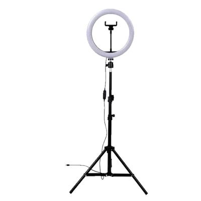 China 10 Inch Adjustable Rechargeable Custom Stand Stand Phone Selfie Shine Photo Dimmable Makeup Tripod With Light Ring for sale