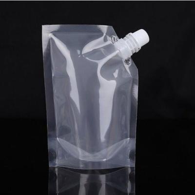 China Customized Recyclable Plastic Transparent Moisture Proof Recyclable Holder Spout Pouch For Liquid Beer Alcohol Palm Oil With Handle for sale