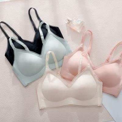 China QUICK DRY Sling Skin-Friendly Underwear Polyphenol EA Thin Shoulder Straps Gather High Elastic Breathable Moisture Absorption Seamless Bra for sale