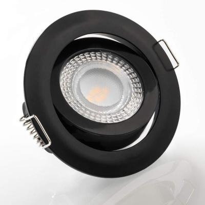 China Dimmable 2700K-6500K Swivel Flat LED Recessed Spotlight in Modern Black Color for sale