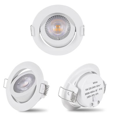 China Dimmable 2700K-6500K Swivel Flat LED Recessed Spotlight in Modern White Color for sale