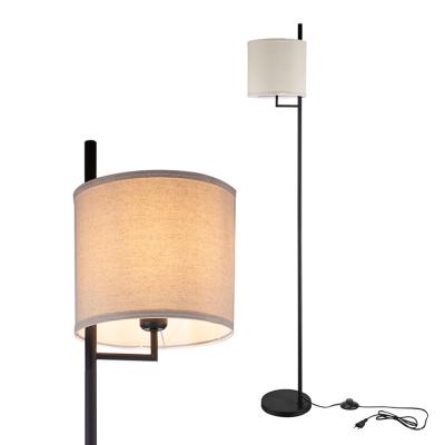 China Modern floor lamp for bedroom - standing reading lamps for living room, contemporary office lighting with fabric canvas shade for sale