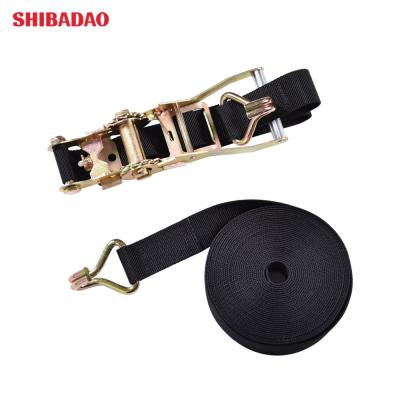 China Doing Cargo Lashing Tie Down Customized Logo Printed Belt Ratchet Tie Down Lashing Strap Ratchet Tie Down Straps for sale