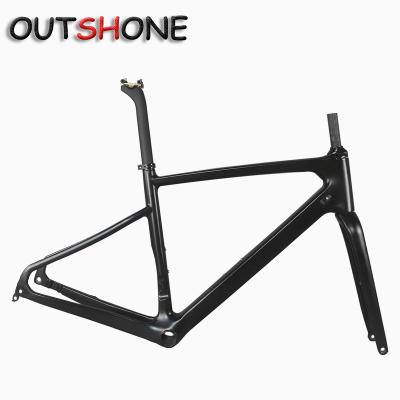 China Road Bikes 2021 NEW All Fiber Inner Frame Carbon Cable Gravel Bike Frame BB86 142*12mm Flat Mount Cyclocrossy Disc Brake for sale