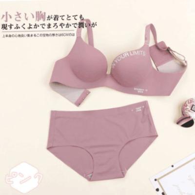 China New Women One Piece Pump Bra Brief Sets Cup Women Seamless Wire Free Brief Panties Sets Big Size Bra And Brief Sets for sale