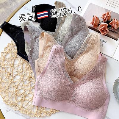 China Ladies Underwear Lace One Piece Bra Sets Adjustable Spaghetti Straps Triangle Cup Wrap Chest Women Beauty Back Bra Set for sale