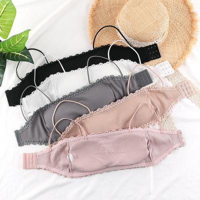 China Hot Selling One Piece Seamless Breathable Wire Free Cotton Bra For Young Girls Hot Ladies Sexy Lift Up The Padded Bra for sale