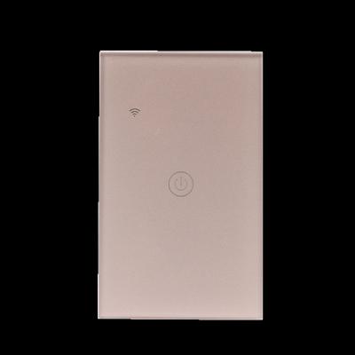 China Tempered Glass +V0 Fire Resitance ABS WIFI RF 433 1 Band US Tuya Standard Smart Home Touch Wall Lamp Switch Receiver For Tuya Light Smart Switch Gold for sale