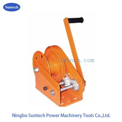 中国 1800 Lb Marine Hand Winch Orange Ship Deck Equipment For Trailer Automatic Brake 販売のため