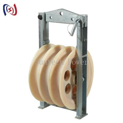 China 508mm Triple Transmission Bundled Conductor Stringing Pulley Blocks for sale