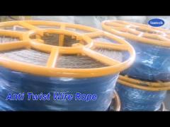 Galvanized Steel Anti Twist Wire Rope 1960MPa High Strength Non Rotating