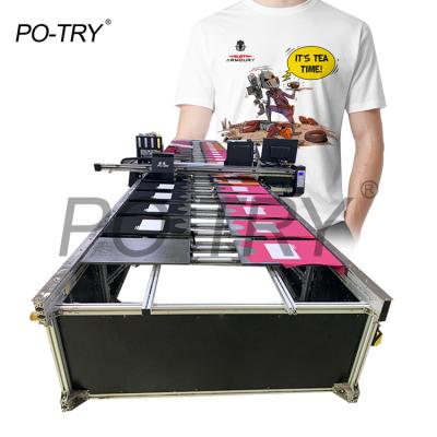 China T Shirt & cotton fabrics cotton fabrics POTRY digital automatic inkjet station inkjet printer a2 a2 flatbed t-shirt printing machine for sale