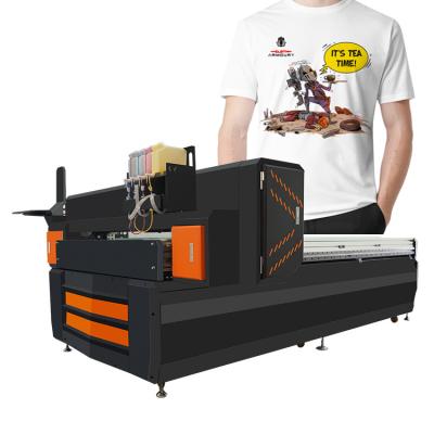 China Garment Shops Fast Speed ​​Cycle System Cotton T-shirt Printing Machine Inkjet Printer With 2 Print Head for sale