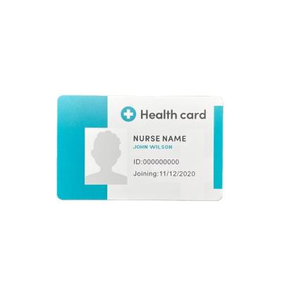 China Factory price f08 chip 13.56mhz rfid hospital waterproof/waterproof health card for sale