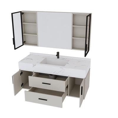 China Contemporary Bathroom Furniture Aluminum Cabinet Storage Vanity Units Organizer for sale