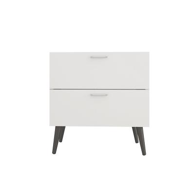 China Convertible Easy Assembly 2 Drawer Aluminum Bedside Table for sale