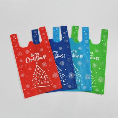 China Promotional Christmas Supplier Reusable Polypropylene Printing Reusable PP Printing Vest Non Woven Bag Custom Eco Friendly Heat Seal Non Woven Bag for sale