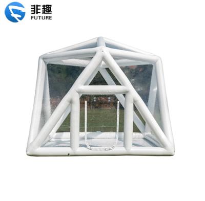 China Diagonal tying type inflatable transparent bubble house tent for tourist accommodation and glamping restaurant dinner tent for sale