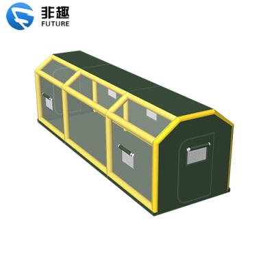 China Diagonal tether type military camping inflatable hot mobile tent. Inflatable glamping warehouse building tent for sale