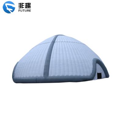 China Portable temporary air straight bracing type popped up construction tent; Giant inflatable dome for glamping parties or events for sale