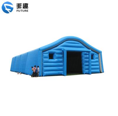 China Diagonal tying type commercial blue color inflatable event tent/inflatable warehouse tent for storage glamping for sale