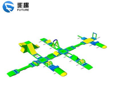 China Outdoor inflatable water fun places big water obstacle course in the lake.inflatable water park floating toy for kid and adult. for sale