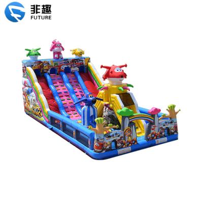 China Amusement Park Giant Inflatable Mall School Bouncy Castle With Funny Obstacle Kids Amusement Theme Park Features. Bouncy castle with fun slide and climb for sale