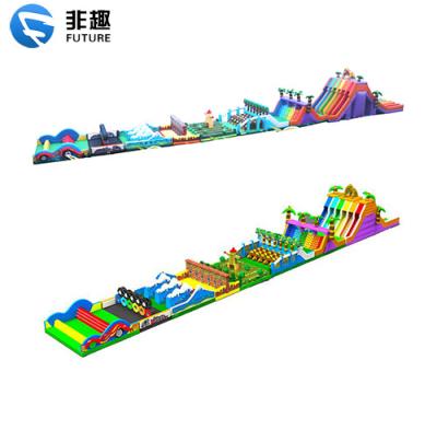 China Amusement park mall school giant inflatable obstacle course for adults and child.inflatable slide and bouncer amusement equipment for sale