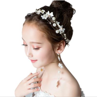 China Kids Friendly Material Garland Headwear Girl Hairband Princess Crown Ornament Floral Headband for sale