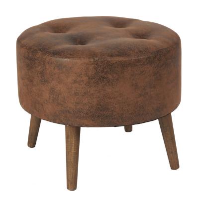 China stool home & European Vintage Ottoman Style Brown Stool Round Stool Chairs for sale