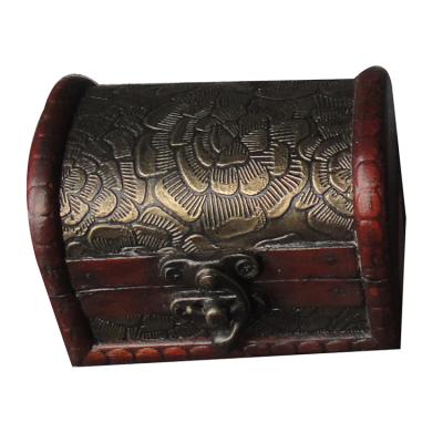 China Mini Handmade Pirate Decorative Wooden Treasure Chest for sale