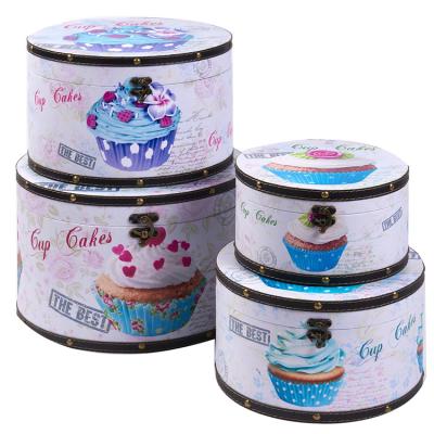 China Handmade Extra Large Vintage Round Decorative Hat Boxes With Lids for sale