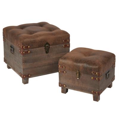 China Vintage And Durable Antique Chic Storage Stools And Ottomans Wholesale Manufacturer for sale