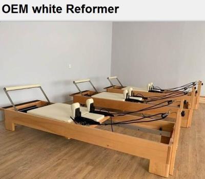 China Pilates reformer new style A+Beech wood OEM white color A+beech wood and stainless steel and stainless steel for sale