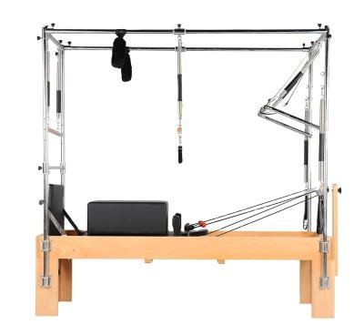 China 2021 Good Quality A+Beech Wood And Stainless Steel Materials Professional Gym Fitness Equipment Wooden Pilates Home Reformer With Full Trapeze for sale