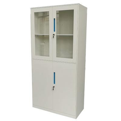 China T-OC-001 Office Furniture Lockable Sliding Glass Door Filing Lockable Steel Metal Cupboard Cabinet for sale