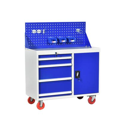 China T-OC-004 H1000*W960*D500 Lockable Modern Workshop Iron Furniture 4 Drawer Single Door Steel Metal Pedestal Cabinet Mobile Workshop Tools for sale