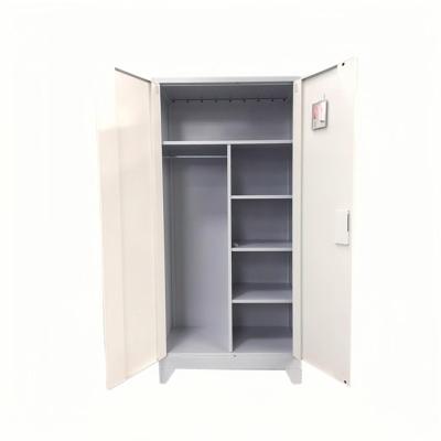 China T-OC-005 H1900*W850*D450mm Lockable Home Furniture Two Door Steel Wardrobe Cabinet for sale