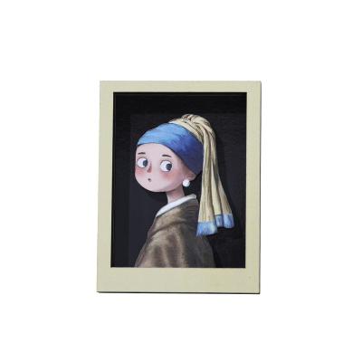 China Cute MDF Girl Mona Lisa With Pearl Earring World Famous Painting Fridge Magnets Wedding Fridge Decoration for sale