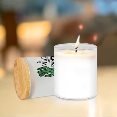 China Eco-friendly Recyclable Factory Directly Sell Glass Jars For Candle Jars With Wooden Lids 6oz Sublimation Glass Candle Jars And Lids for sale