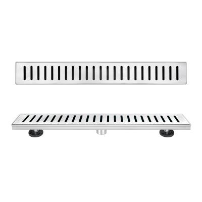 China V design makes quick drainage rectangle stainless steel linear floor drain luxury stormwater channel for barhroom/hotel/shower room for sale