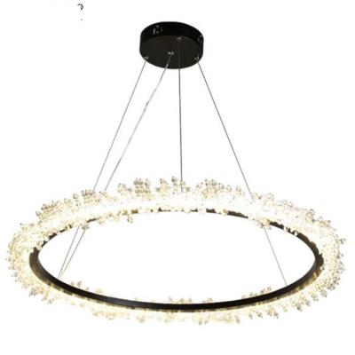 China Wholesale Modern Low Price Modern Light Luxury Simple Round Cover Crystal Chandelier for sale