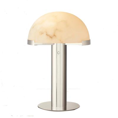 China Modern Modern Hotel Style Handcrafted of Brass with an Alabaster Shade Led Table Light Bed Side Lamp Minimalist Creative Study Light for sale