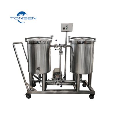 China Brewpub Small Beer Brewery Restaurant 50L 100L 200L Semi Automatic Portable CIP System CIP Cleaning Machine With Trolley for sale