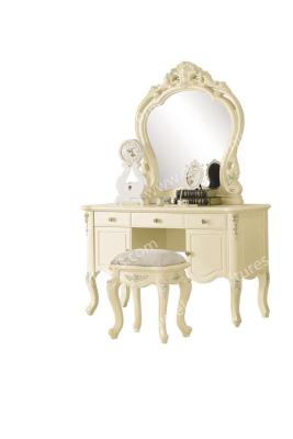 China White antique styled furniture vanity dresser with mirror for sale