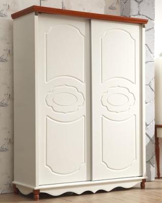 China American Style Mediterranean White Clothes cabinet wooden wardrobe for sale