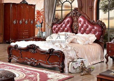 China Europe style bedroom furniture classical leather bed for sale